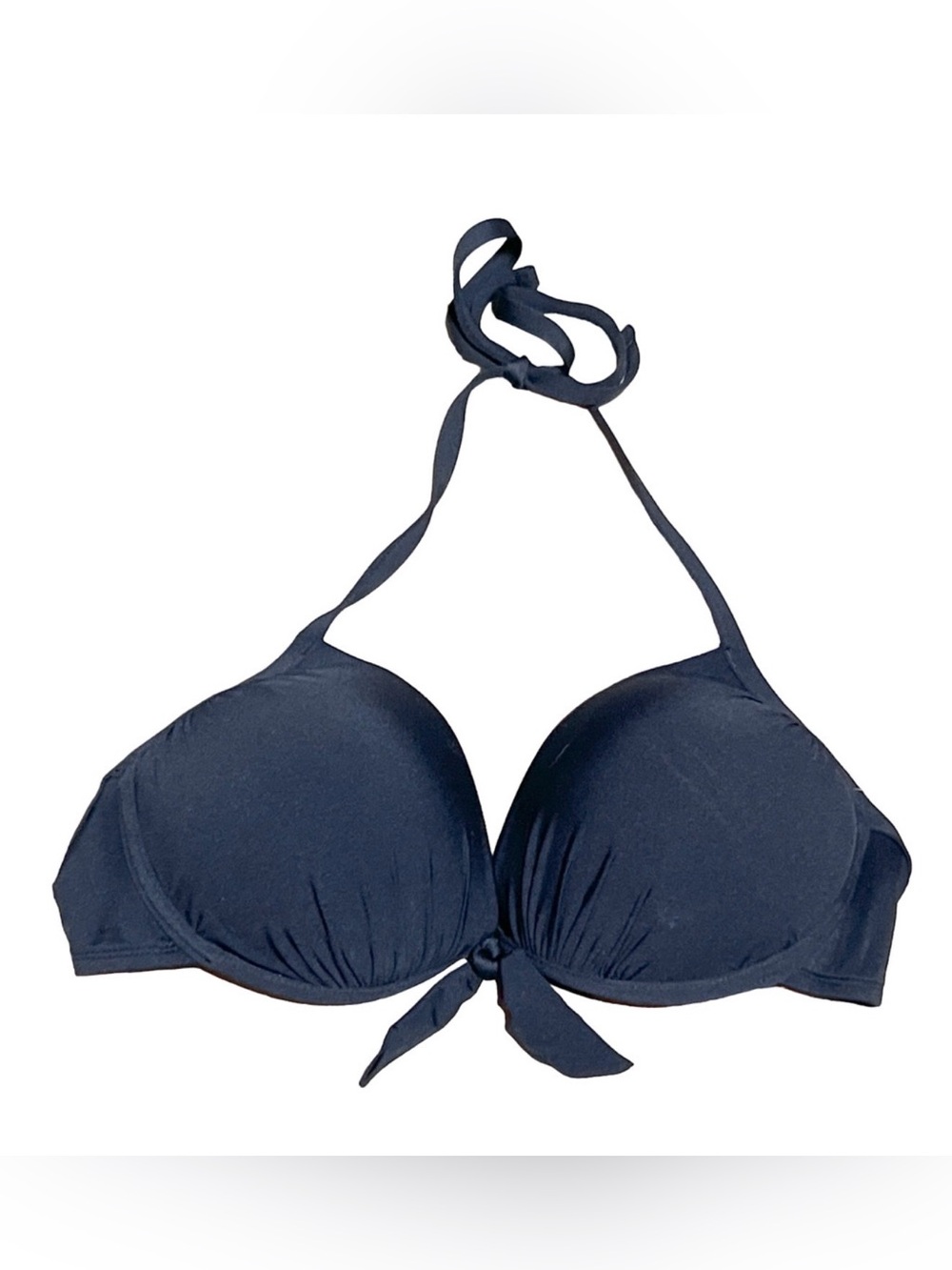 NEW MYNAH BLACK PUSH UP PADDED SWIMSUIT BIKINI SWIM HALTER TOP SIZE LARGE